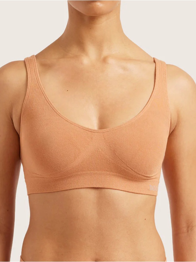 Boody Seamless Scoop Neck Sports Bra In Tan — image 3 of 7